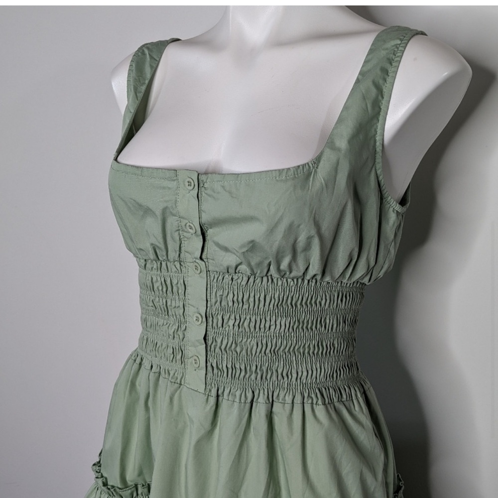 Emory Park Green Tiered Ruffled Mini Dress - Small - Picture 4 of 9